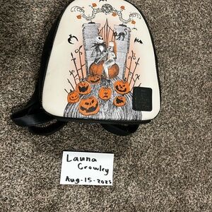 Disney Black and White Mini Bag with Halloween Design Loungefly